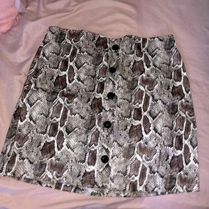 Animal Print Leather Skirt
